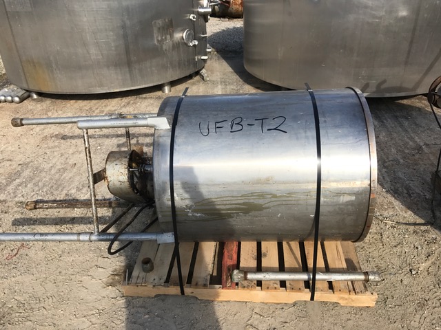 used 100 Gallon Stainless steel tank.  Has bottom entering mixer coming through 1.5